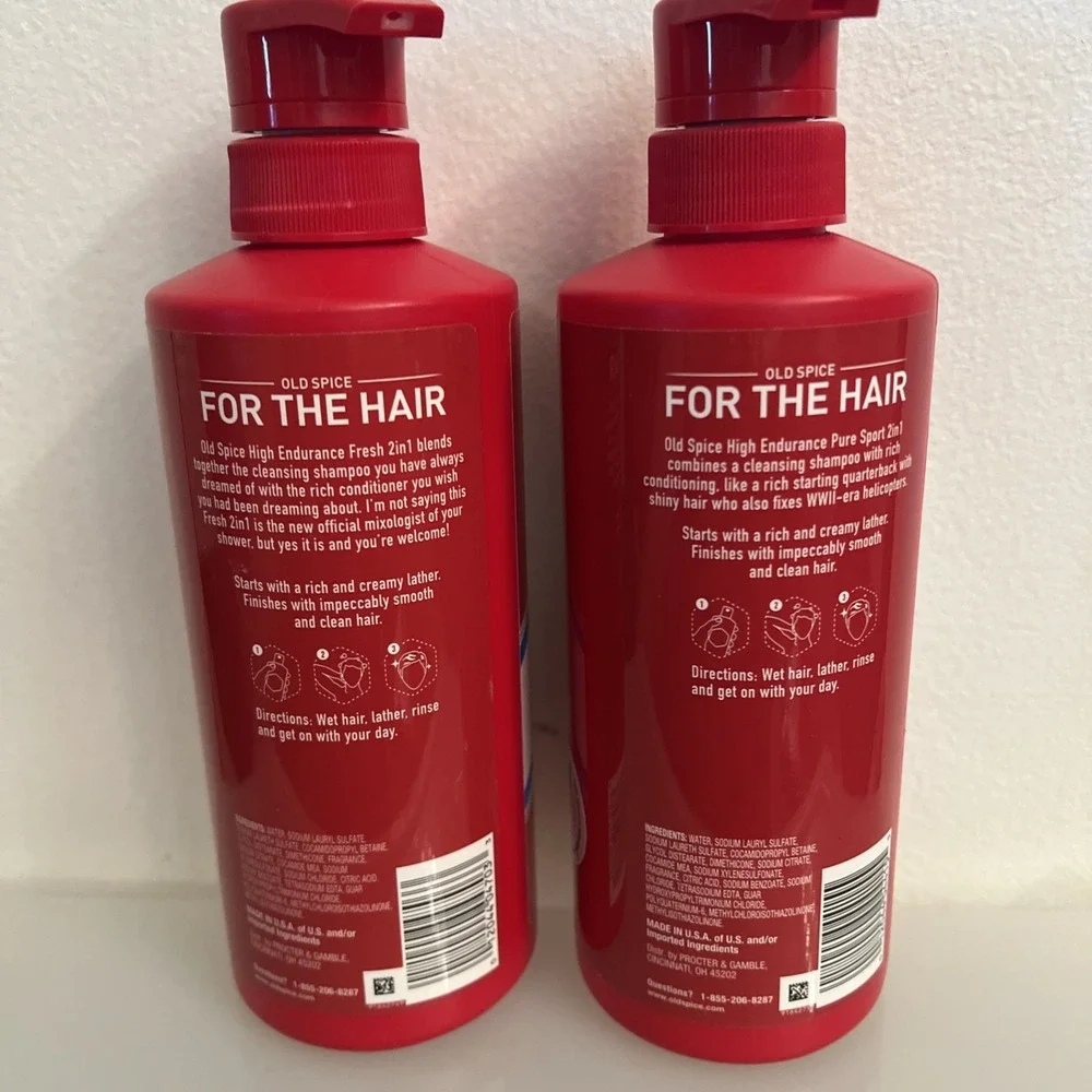 2 Old Spice High Endurance 2 in 1  Pure Sport & Fresh 15.5 fl OZ NEW